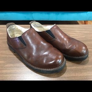 UGG Leather Loafer Sheeps Wool Slip On Shoes